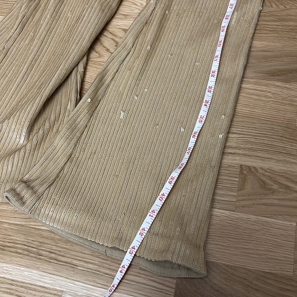 SET NWT RETROFETE Julien Sequin Knit Pant and Vaani Bra set in nude - Picture 14 of 16